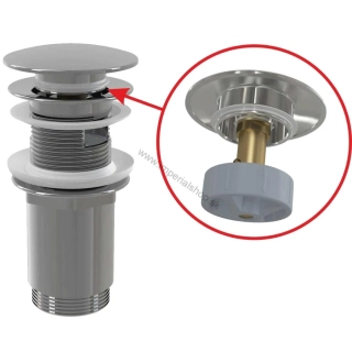 ALCADRAIN A392C Pileta umývadlová click/clack 5/4" celokovová s prepadom, veľká zátka