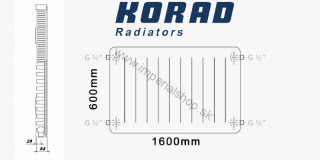 KORAD Radiátor 11K 600/1600