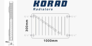 KORAD Radiátor 21K 300/1000