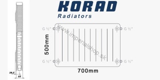 KORAD Radiátor 21K 500/700