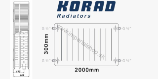 KORAD Radiátor 33K 300/2000