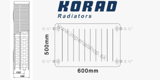 KORAD Radiátor 33K 500/600