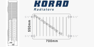 KORAD Radiátor 33K 550/700