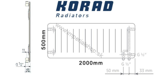 KORAD Radiátor 10VKP 500/2000