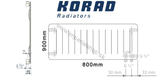 KORAD Radiátor 10VKP 900/800