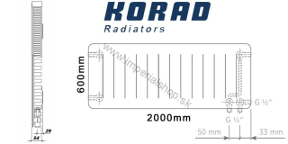 KORAD Radiátor 11VKP 600/2000