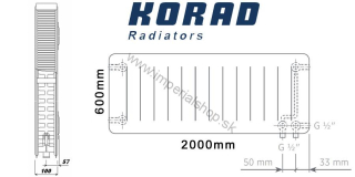 KORAD Radiátor 22VKP 600/2000