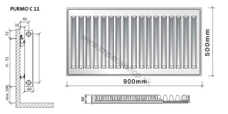 PURMO Radiátor C11 500/900