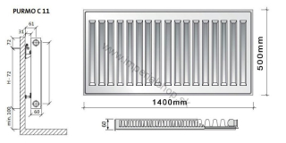PURMO Radiátor C11 500/1400