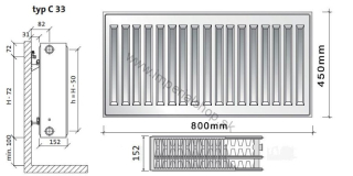 PURMO Radiátor C33 450/800