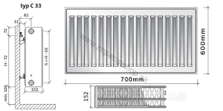 PURMO Radiátor C33 600/700