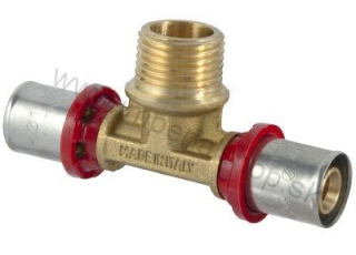 Lisovací PEX T-kus na závit 20 x 1/2" x 20 vonkajší