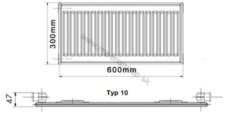 KORADO Radiátor 10K 300/600