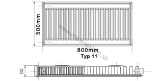 KORADO Radiátor 11K 500/800