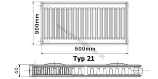 KORADO Radiátor 21K 900/500