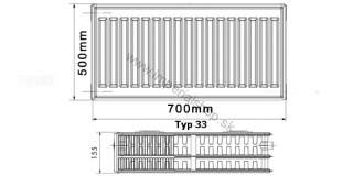 KORADO Radiátor 33K 500/700