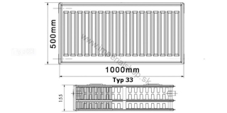 KORADO Radiátor 33K 500/1000