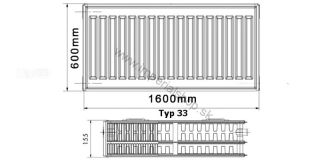 KORADO Radiátor 33K 600/1600