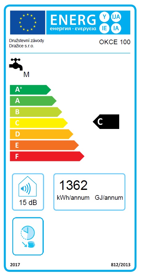 Dražice OKCE 100 - energetický štítok