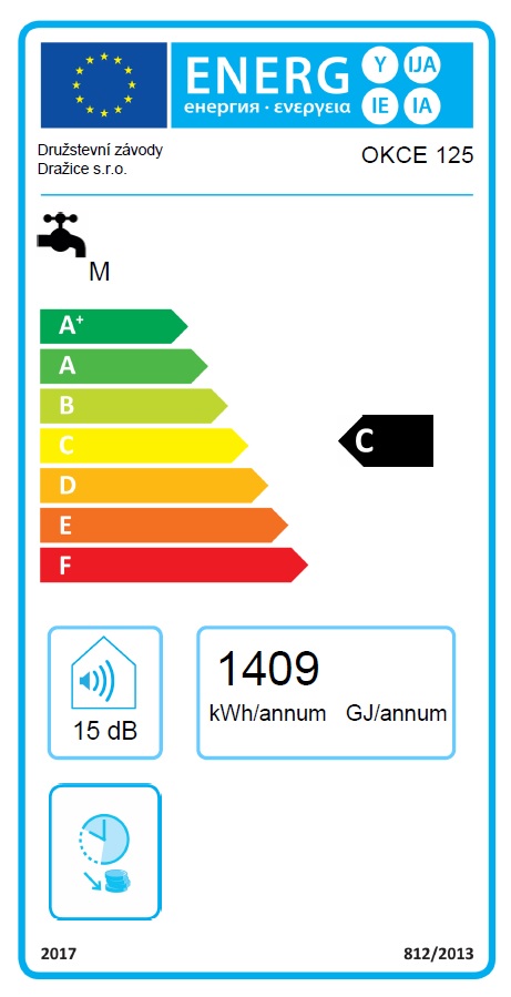 Dražice OKCE 125 - energetický štítok