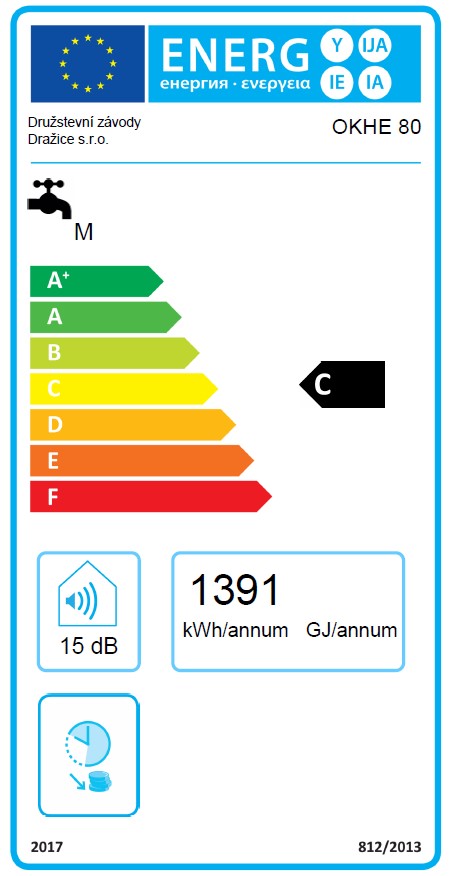 Dražice OKHE 80 - energetický štítok